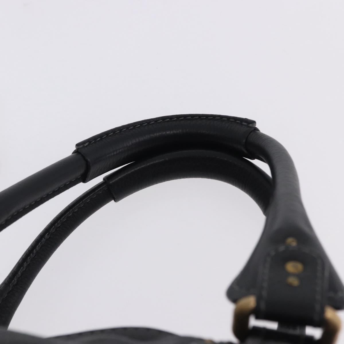 Chloe Paddington Hand Bag Leather Black Gold Silver Auth ki6773M