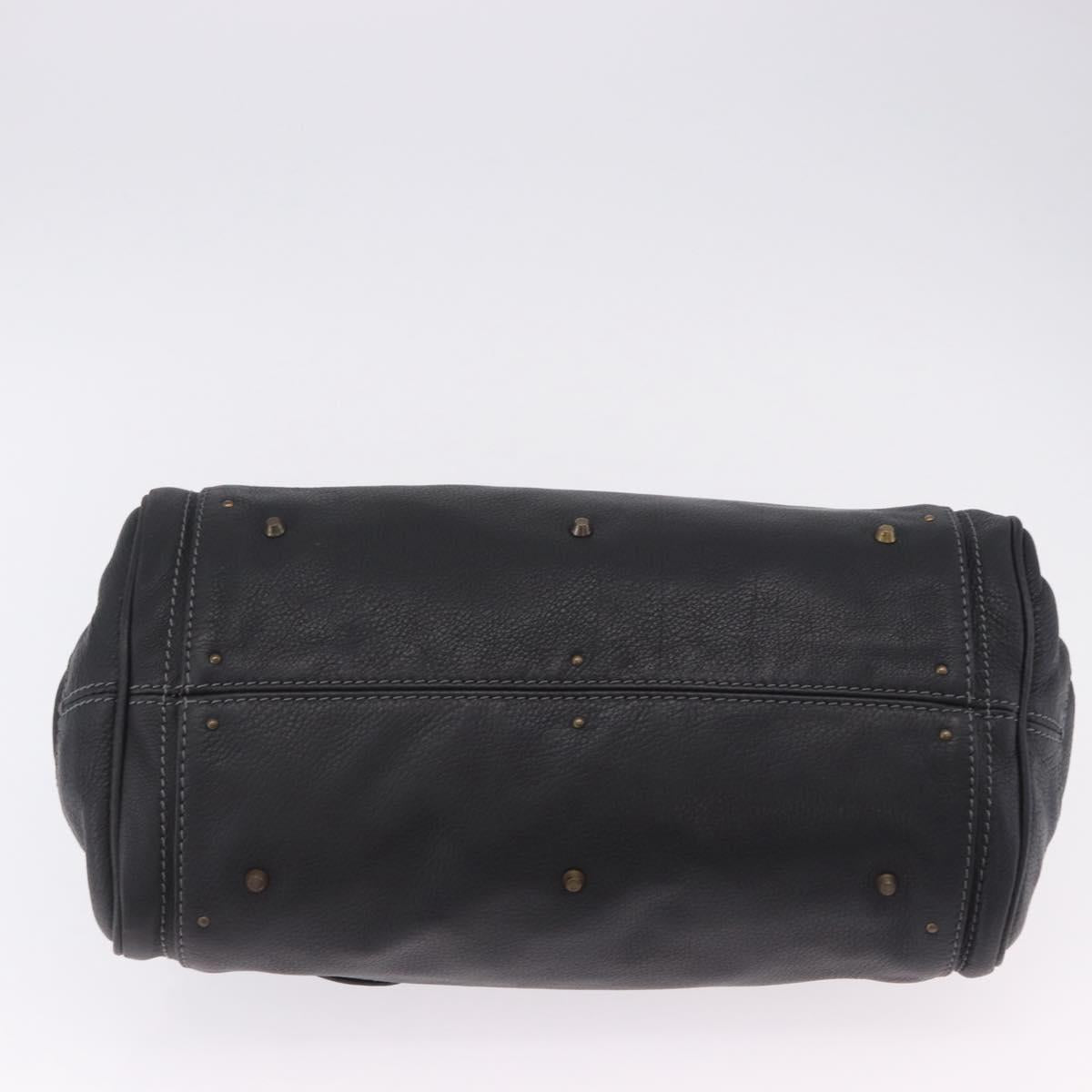 Chloe Paddington Hand Bag Leather Black Gold Silver Auth ki6773M