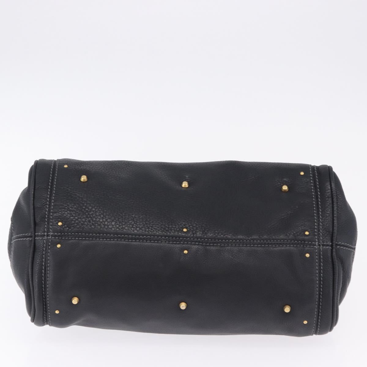 Chloe Paddington Hand Bag Leather Black Gold Silver Auth ki6774M