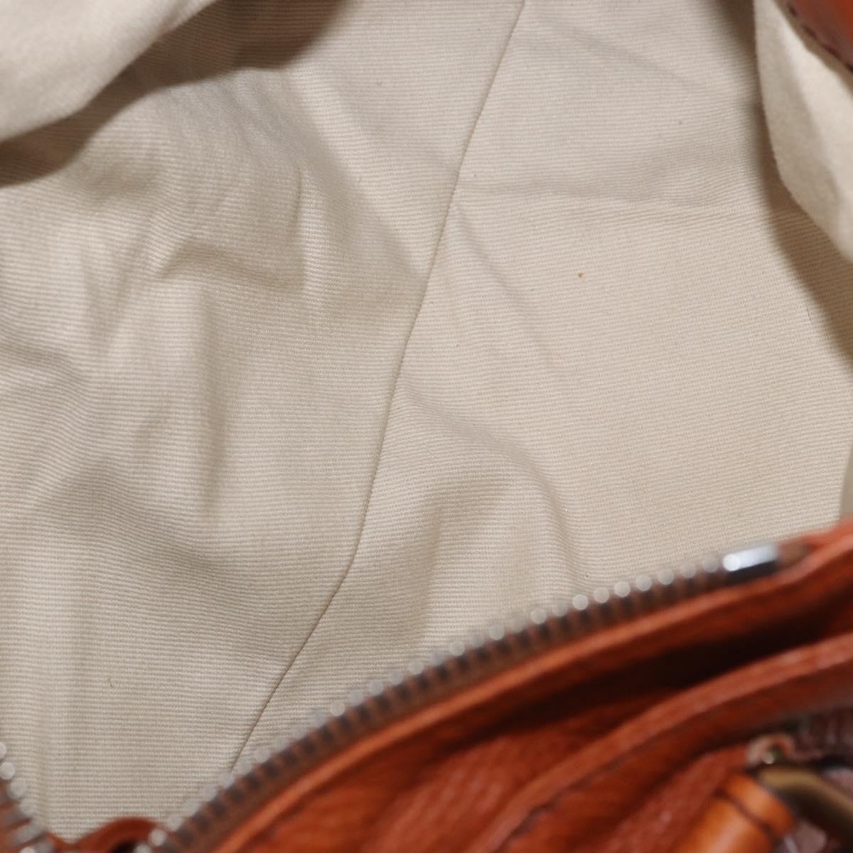 Chloe Paddington Hand Bag Leather Brown Gold Silver Auth ki6775M