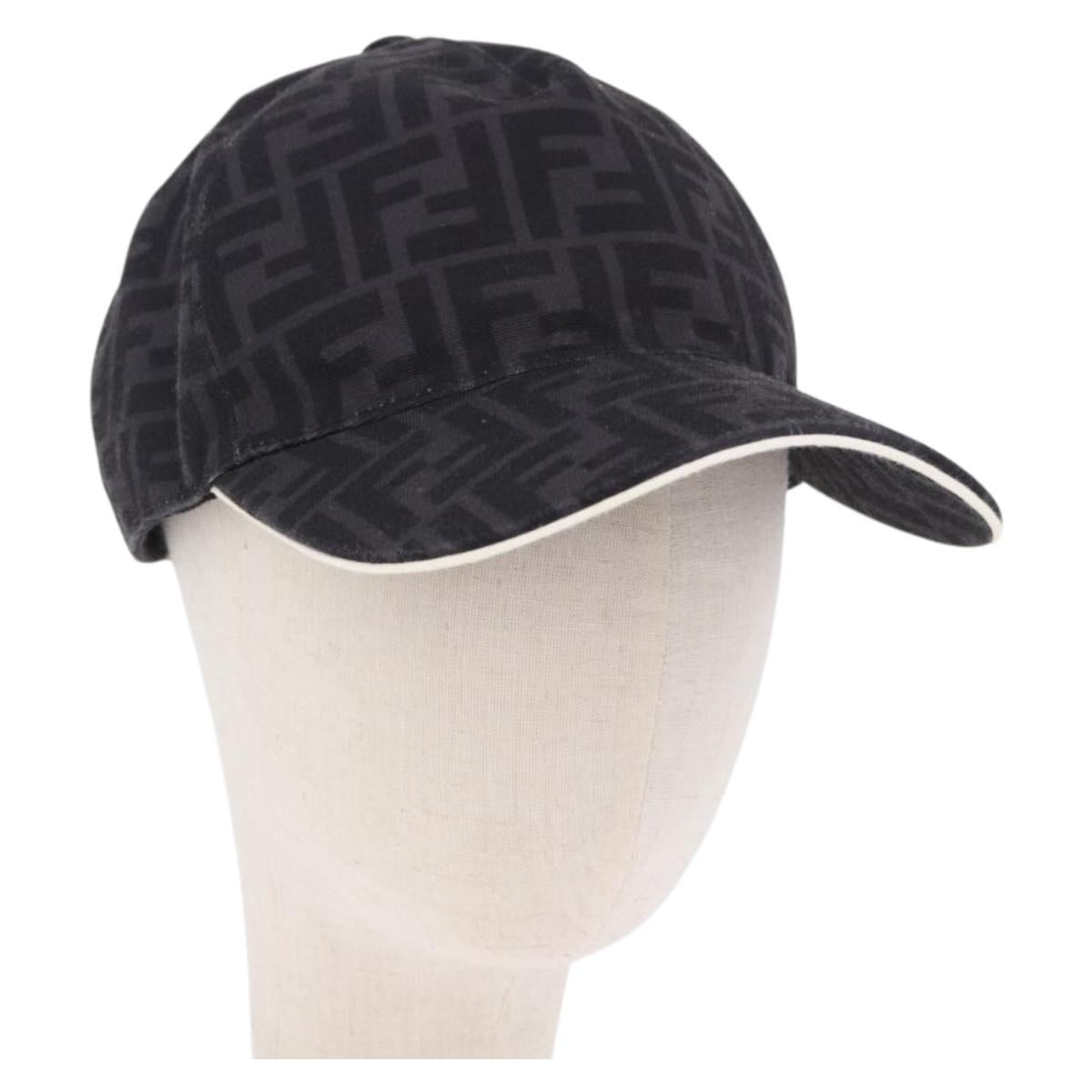 FENDI Zucca Canvas Baseball Cap Black Auth ki6782M