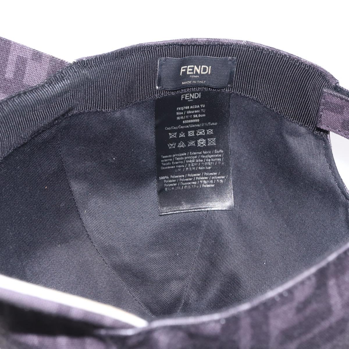 FENDI Zucca Canvas Baseball Cap Black Auth ki6782M