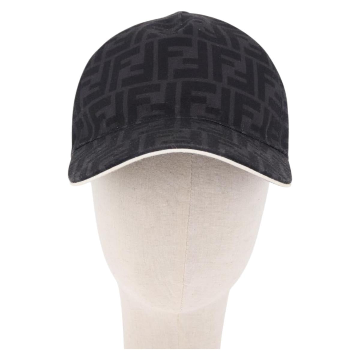 FENDI Zucca Canvas Baseball Cap Black Auth ki6782M