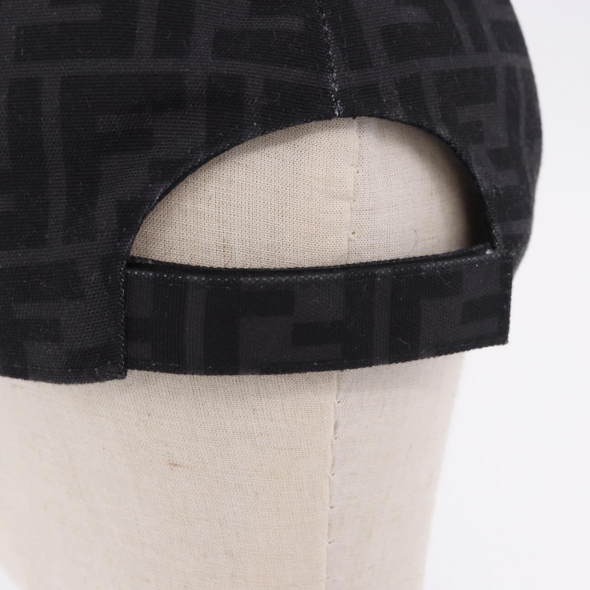 FENDI Zucca Canvas Baseball Cap Black Auth ki6782M