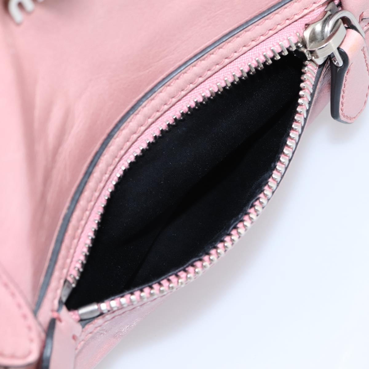Miu Miu Hand Bag Leather 2way Pink Silver Auth ki6786M
