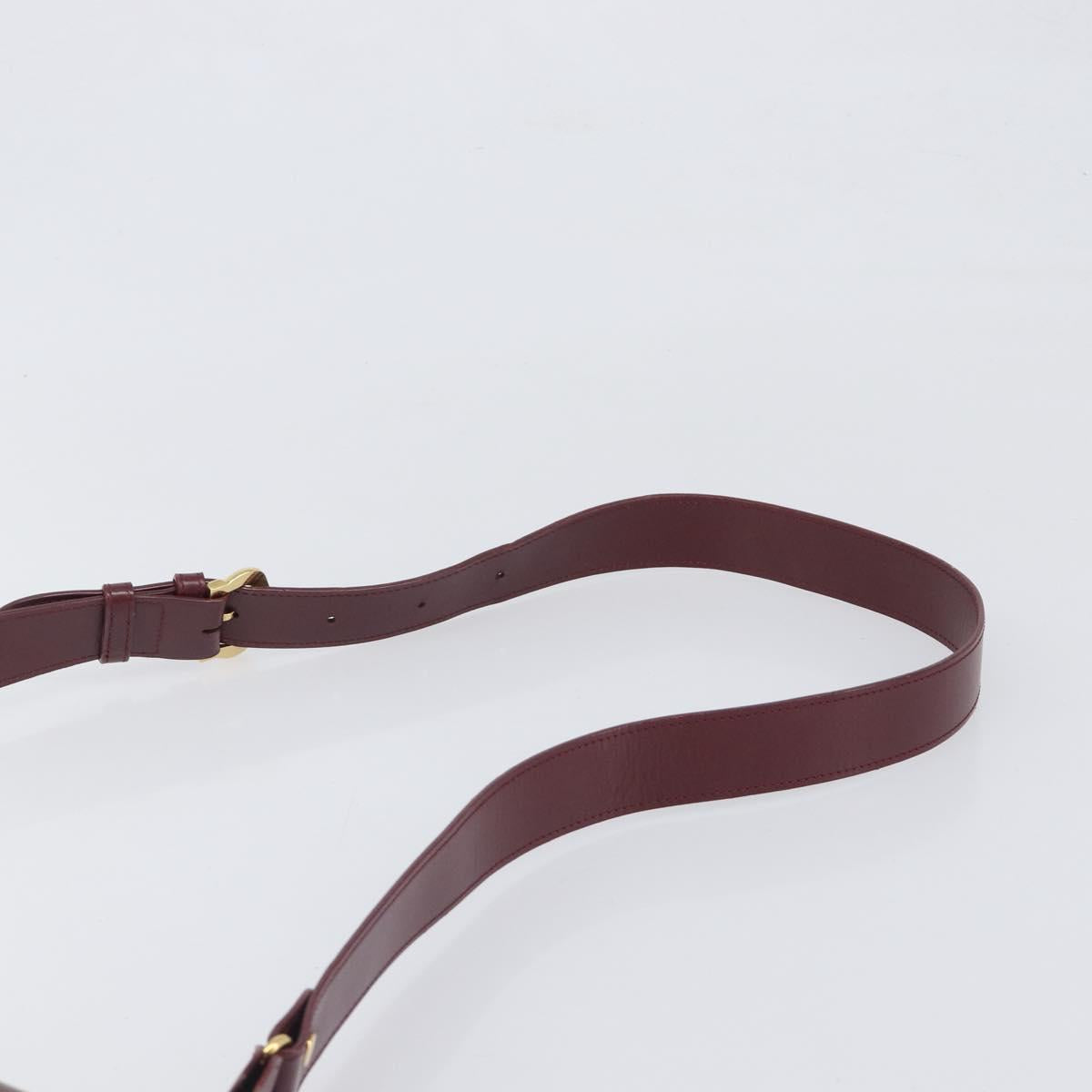 CARTIER Must Line Shoulder Bag Leather Bordeaux Gold Auth ki6787A