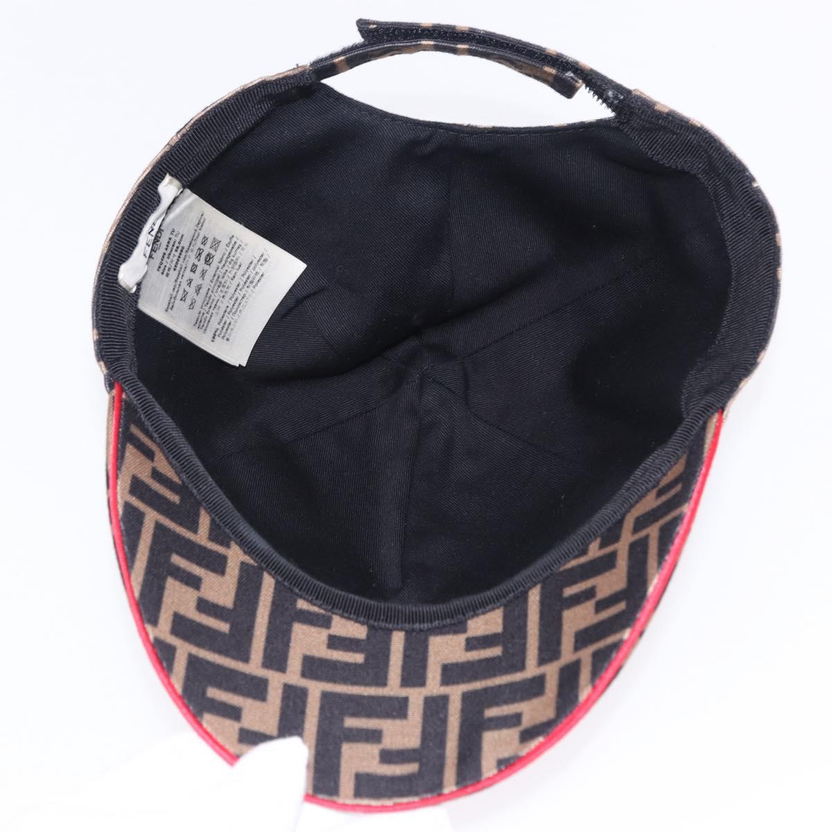 FENDI Zucca Canvas Cap Brown Black Auth ki6793M