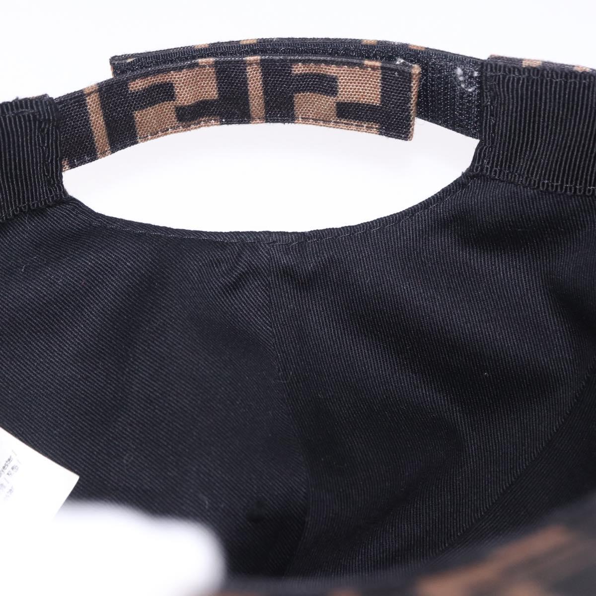 FENDI Zucca Canvas Cap Brown Black Auth ki6793M