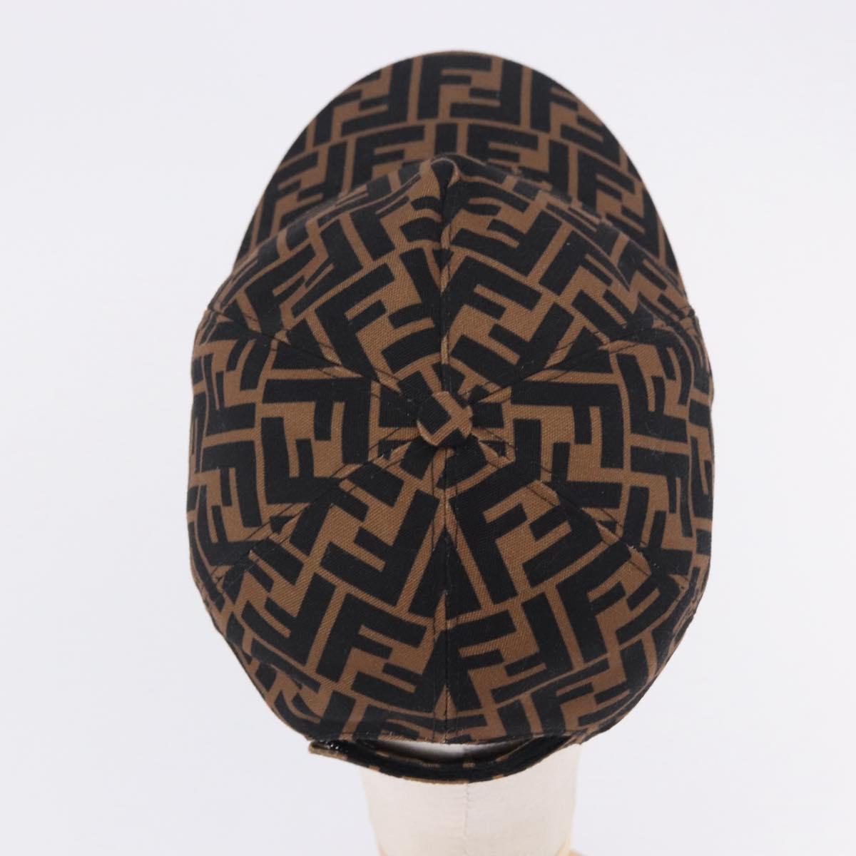 FENDI Zucca Canvas Cap Brown Black Auth ki6793M
