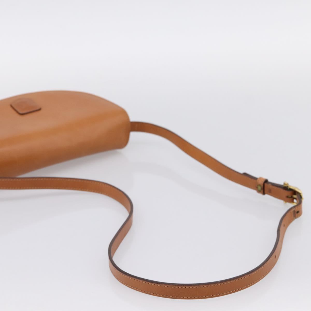 CELINE Macadam Canvas Shoulder Bag PVC Beige Gold Auth ki6798V