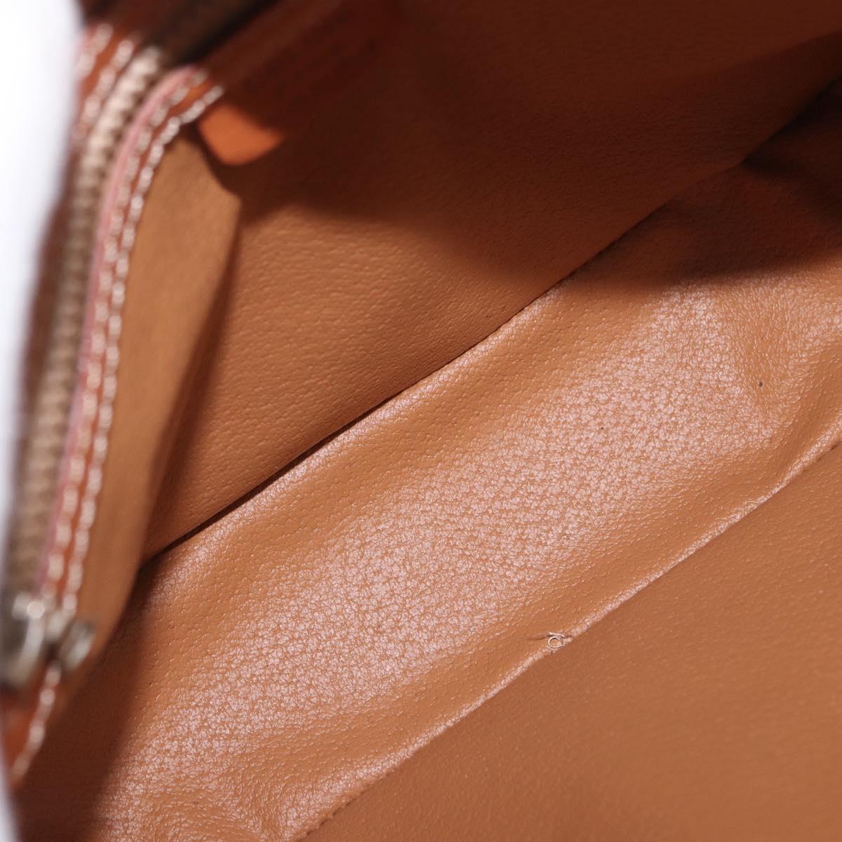 CELINE Macadam Canvas Shoulder Bag PVC Leather Brown Gold Auth ki6803V