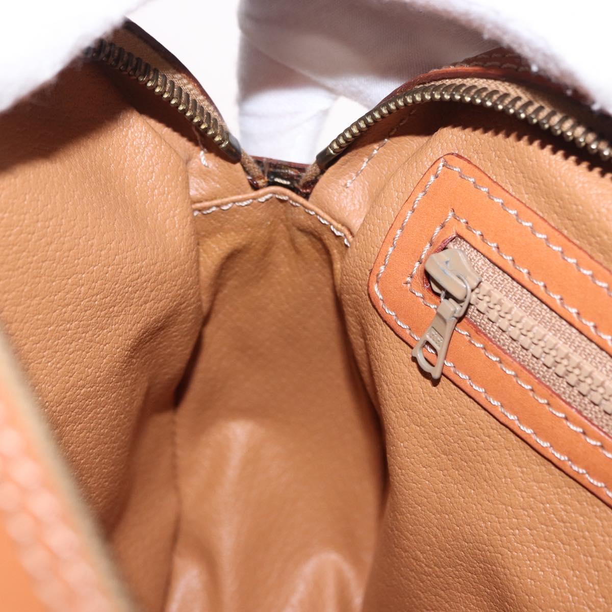 CELINE Macadam Canvas Shoulder Bag PVC Leather Brown Gold Auth ki6803V