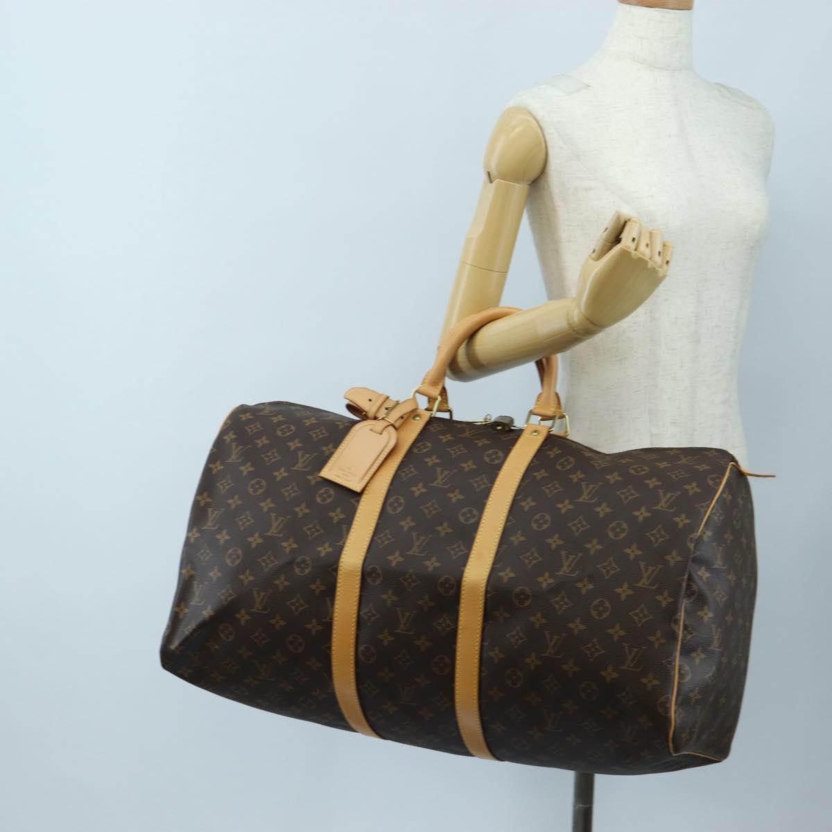 LOUIS VUITTON Monogram Keepall 55 Boston Bag M41424 LV Auth ki6805M