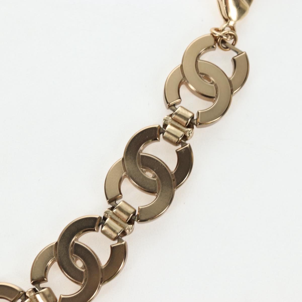 CHANEL Necklace metal Gold CC Auth ki6807M