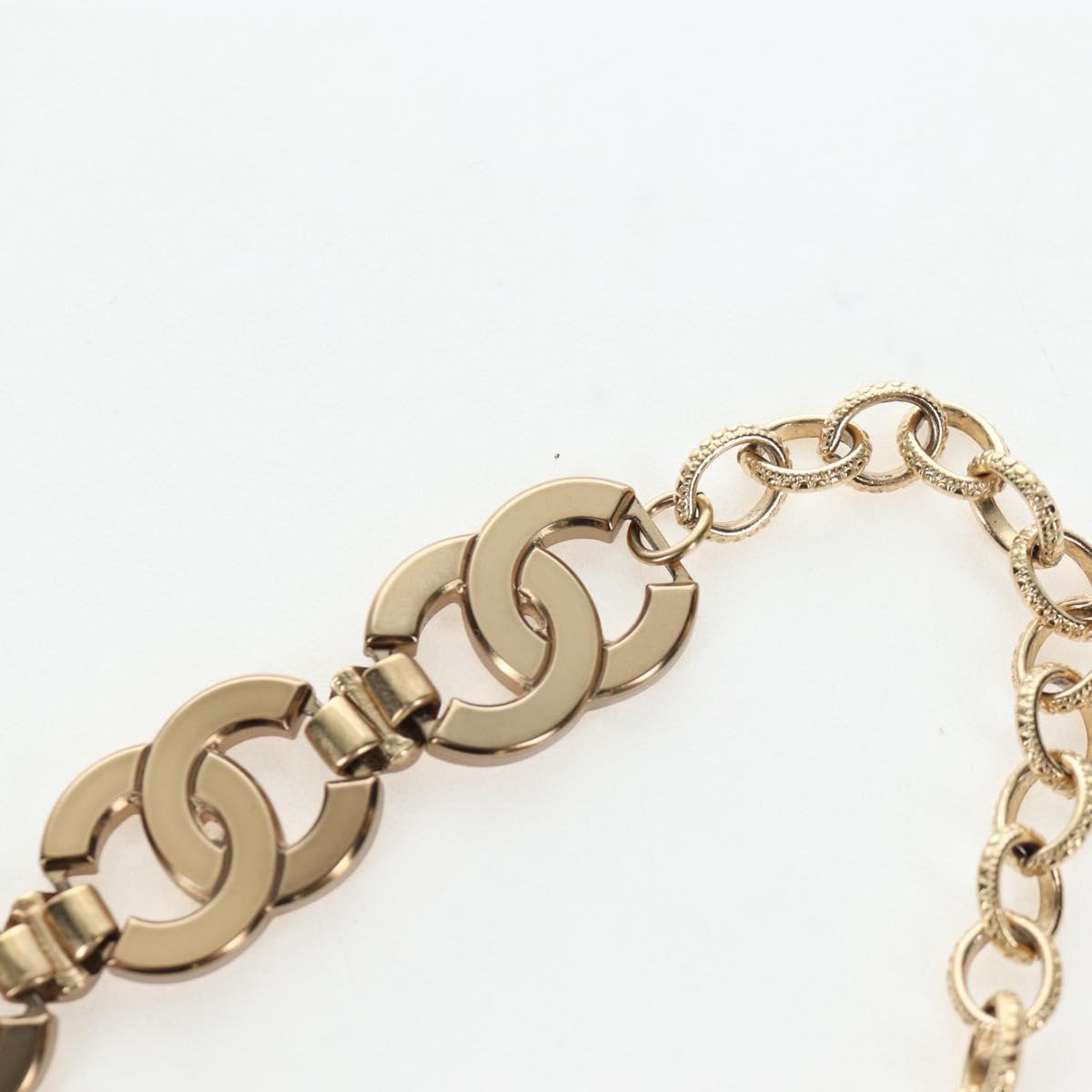 CHANEL Necklace metal Gold CC Auth ki6807M