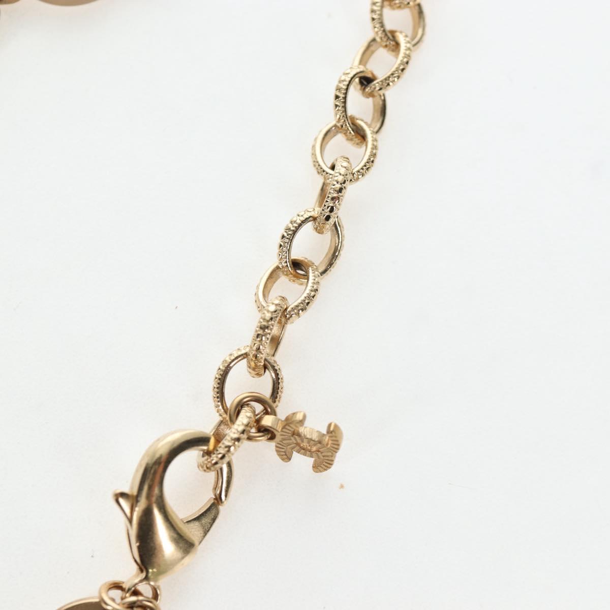 CHANEL Necklace metal Gold CC Auth ki6807M