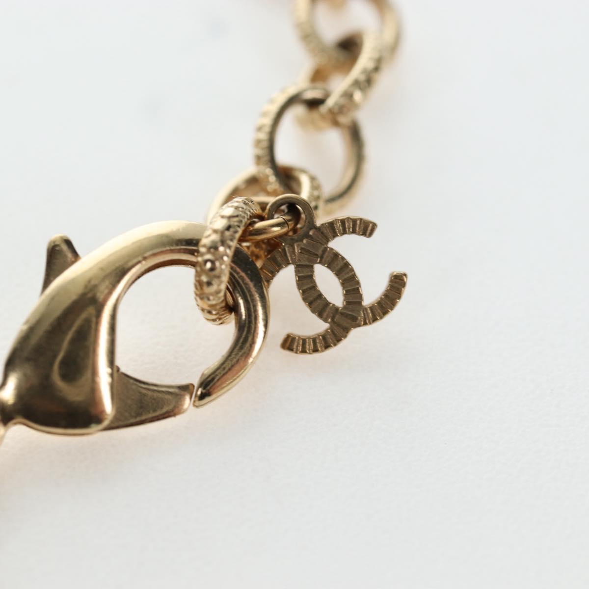 CHANEL Necklace metal Gold CC Auth ki6807M