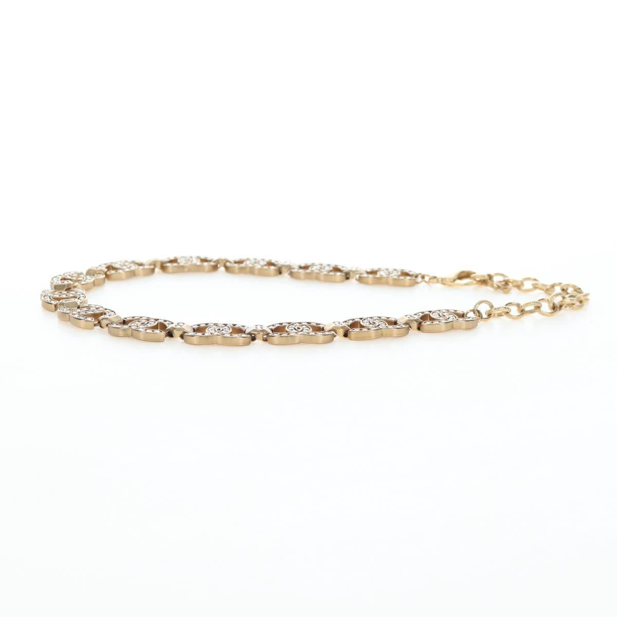 CHANEL Necklace metal Gold CC Auth ki6807M