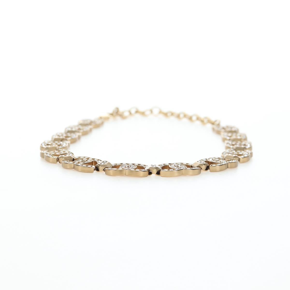 CHANEL Necklace metal Gold CC Auth ki6807M