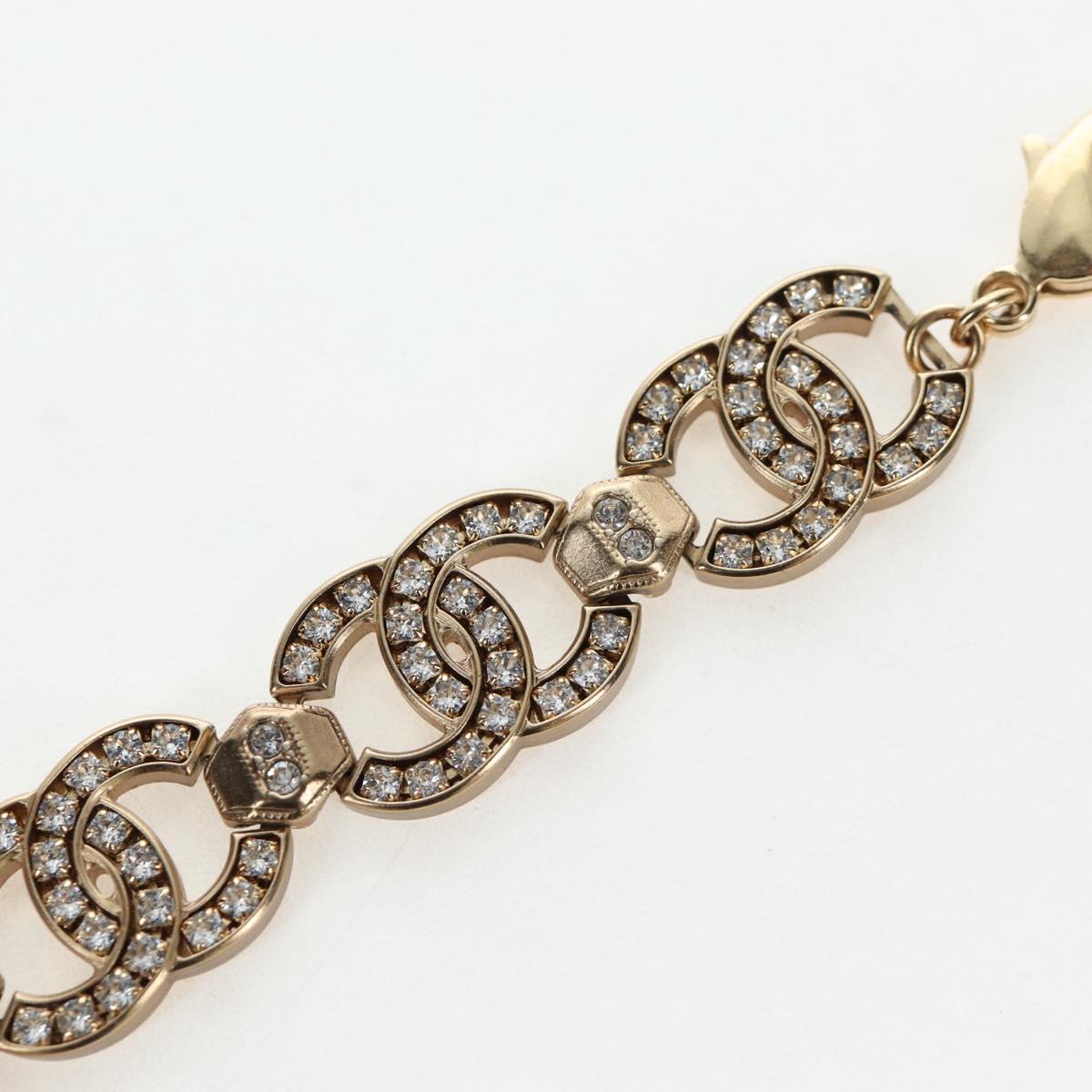 CHANEL Necklace metal Gold CC Auth ki6807M