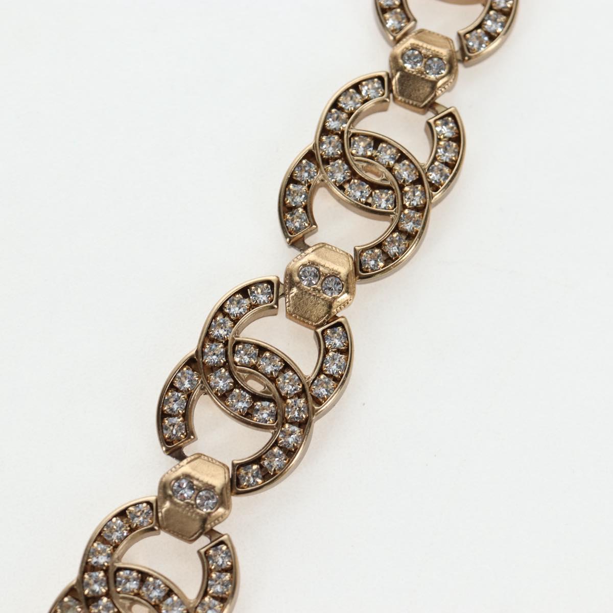 CHANEL Necklace metal Gold CC Auth ki6807M