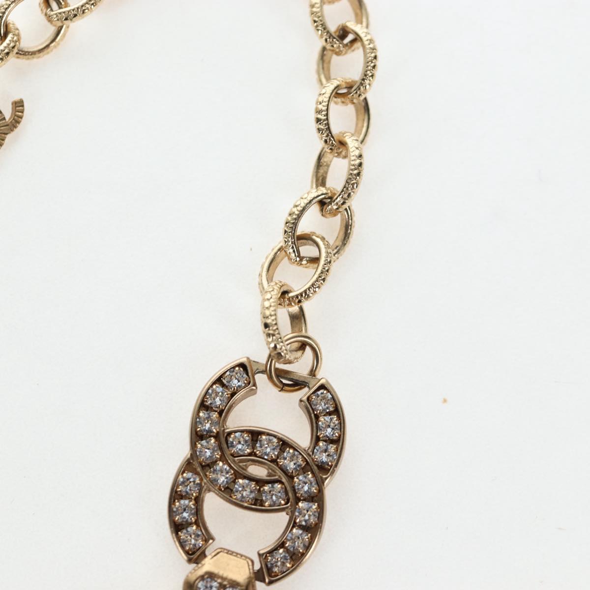 CHANEL Necklace metal Gold CC Auth ki6807M