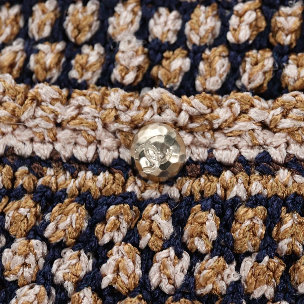 CHANEL skirt Jacket Nylon setup Gold CC Auth ki6808M