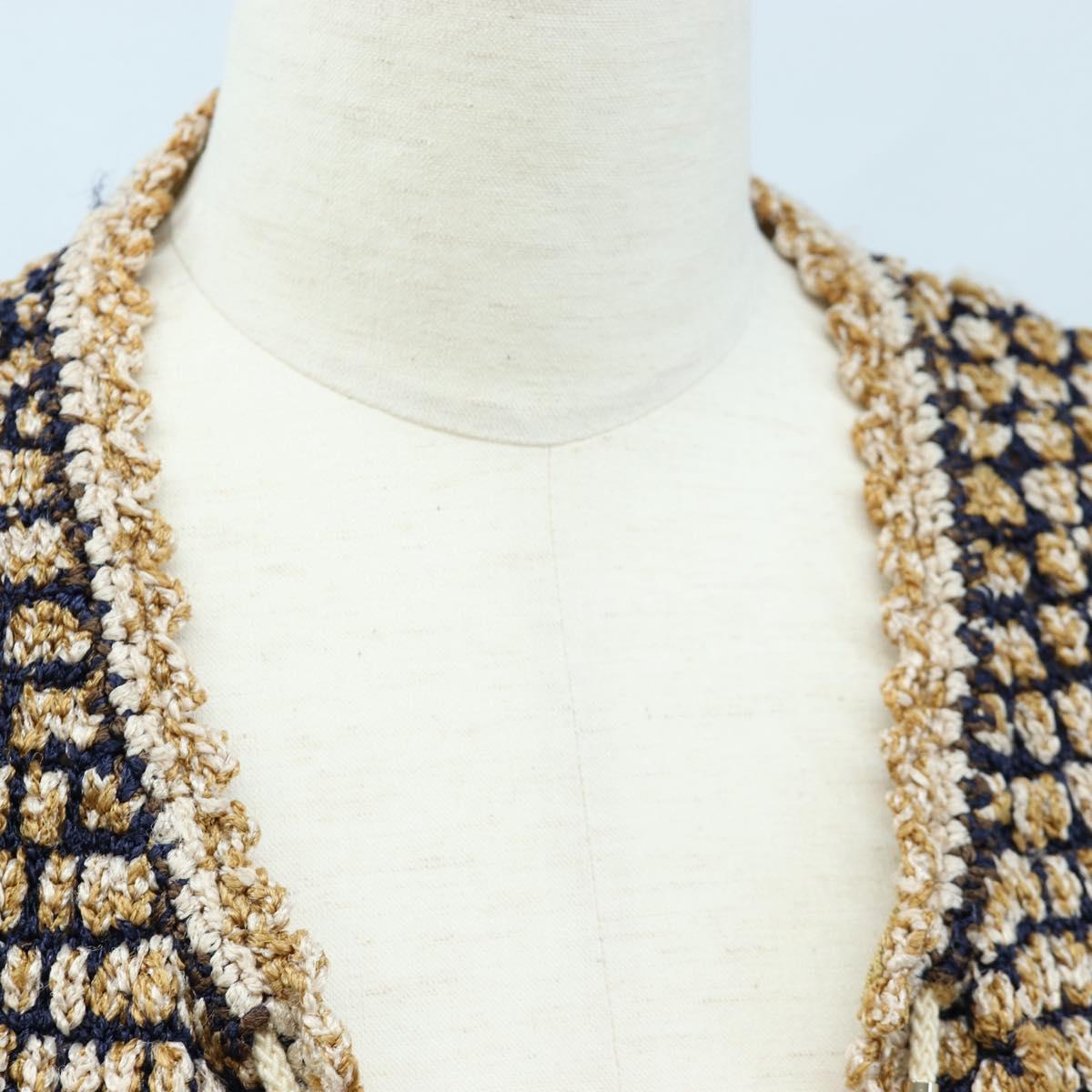 CHANEL skirt Jacket Nylon setup Gold CC Auth ki6808M