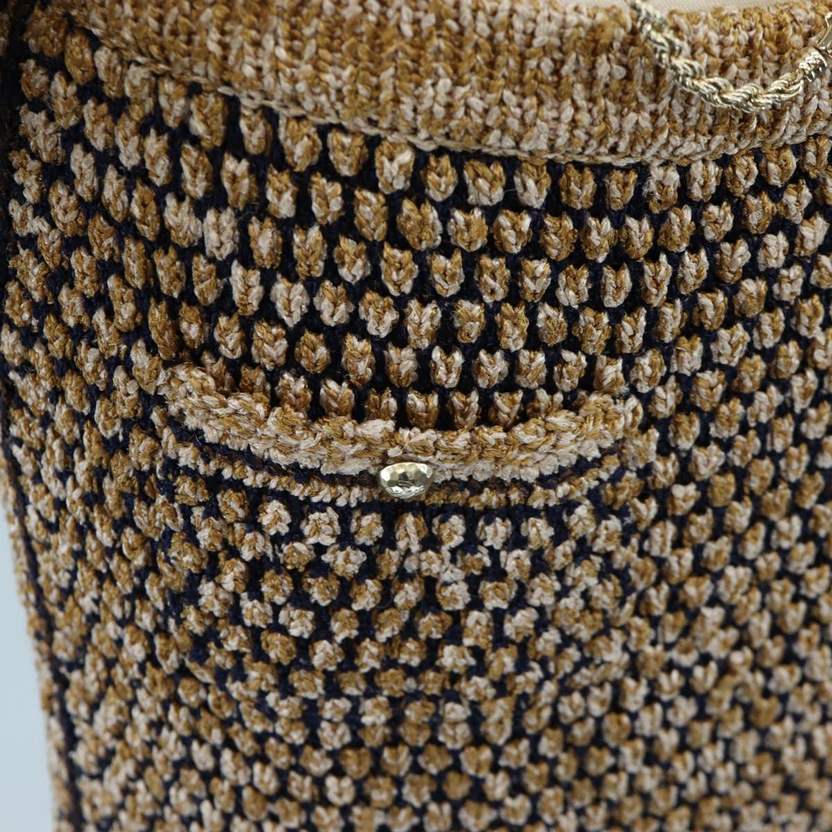 CHANEL skirt Jacket Nylon setup Gold CC Auth ki6808M