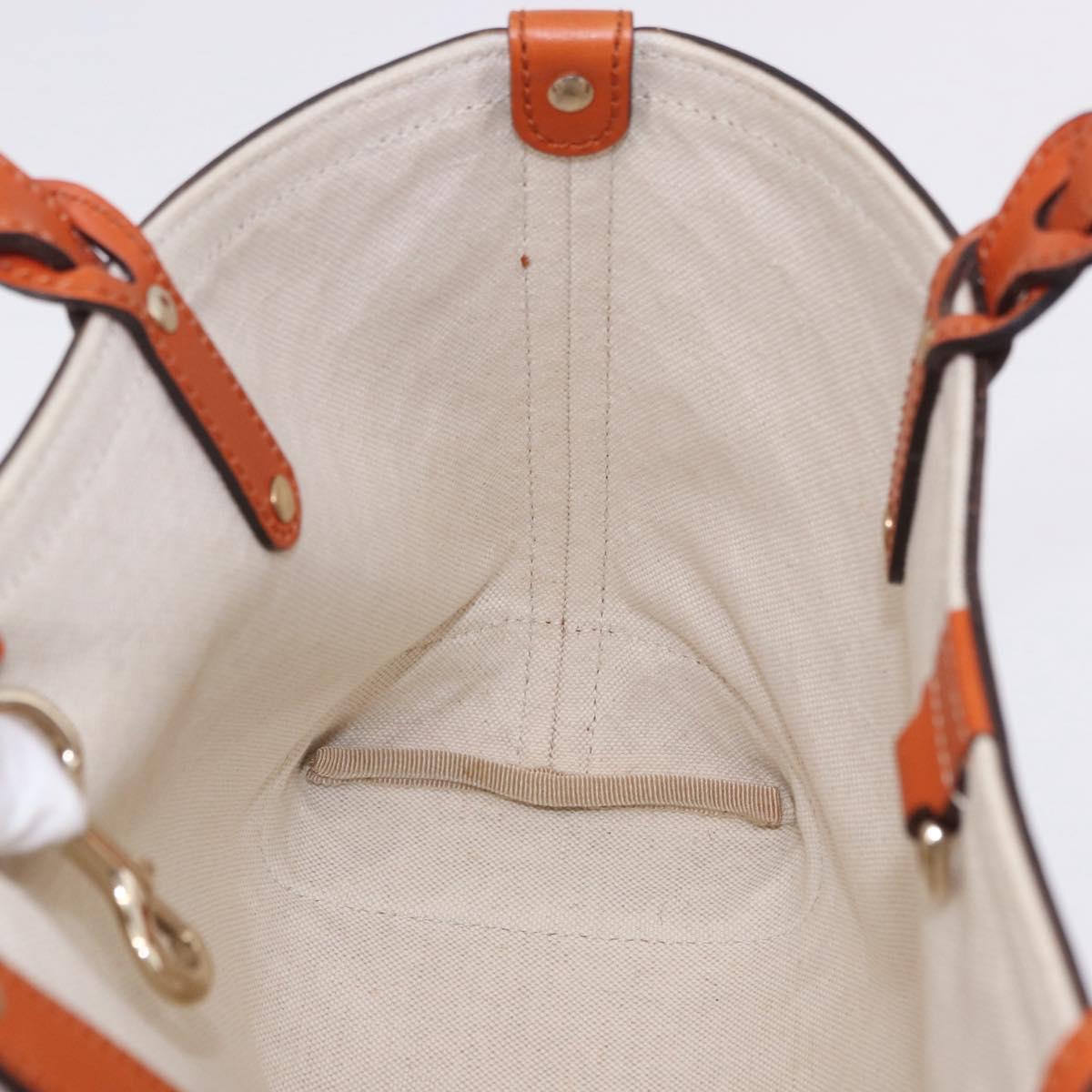 GUCCI GG Canvas Tote Bag Orange Gold 269878 Auth ki6812V