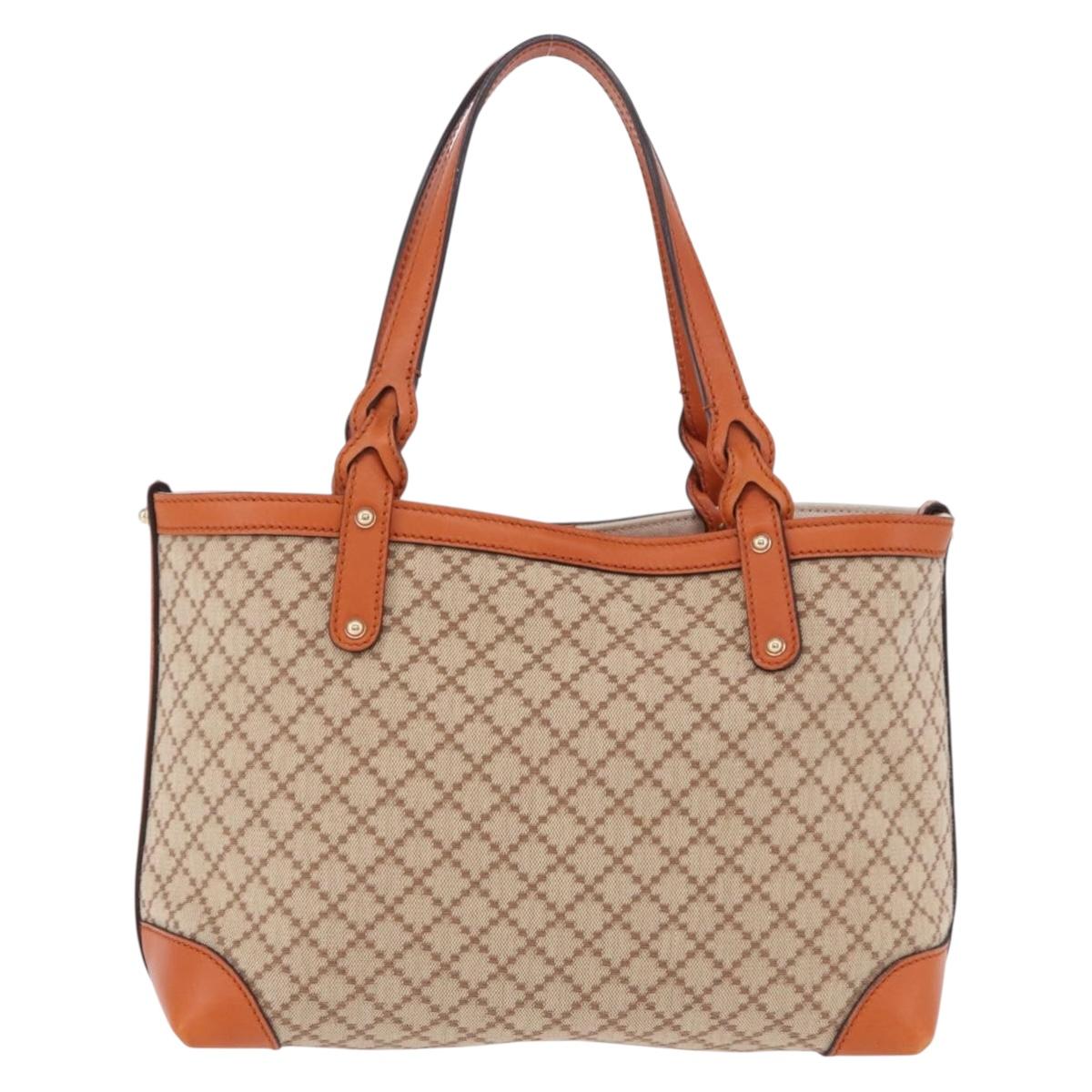 GUCCI GG Canvas Tote Bag Orange Gold 269878 Auth ki6812V