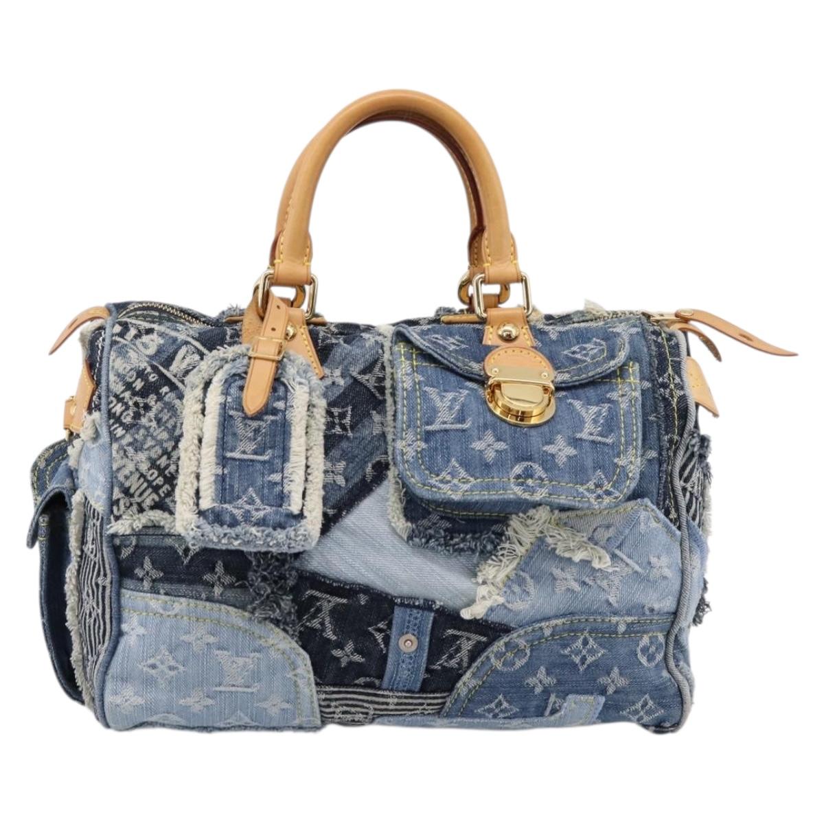 LOUIS VUITTON Monogram Denim Patchwork Speedy 30 Bag Blue M95380 LV Auth ki6823SAM