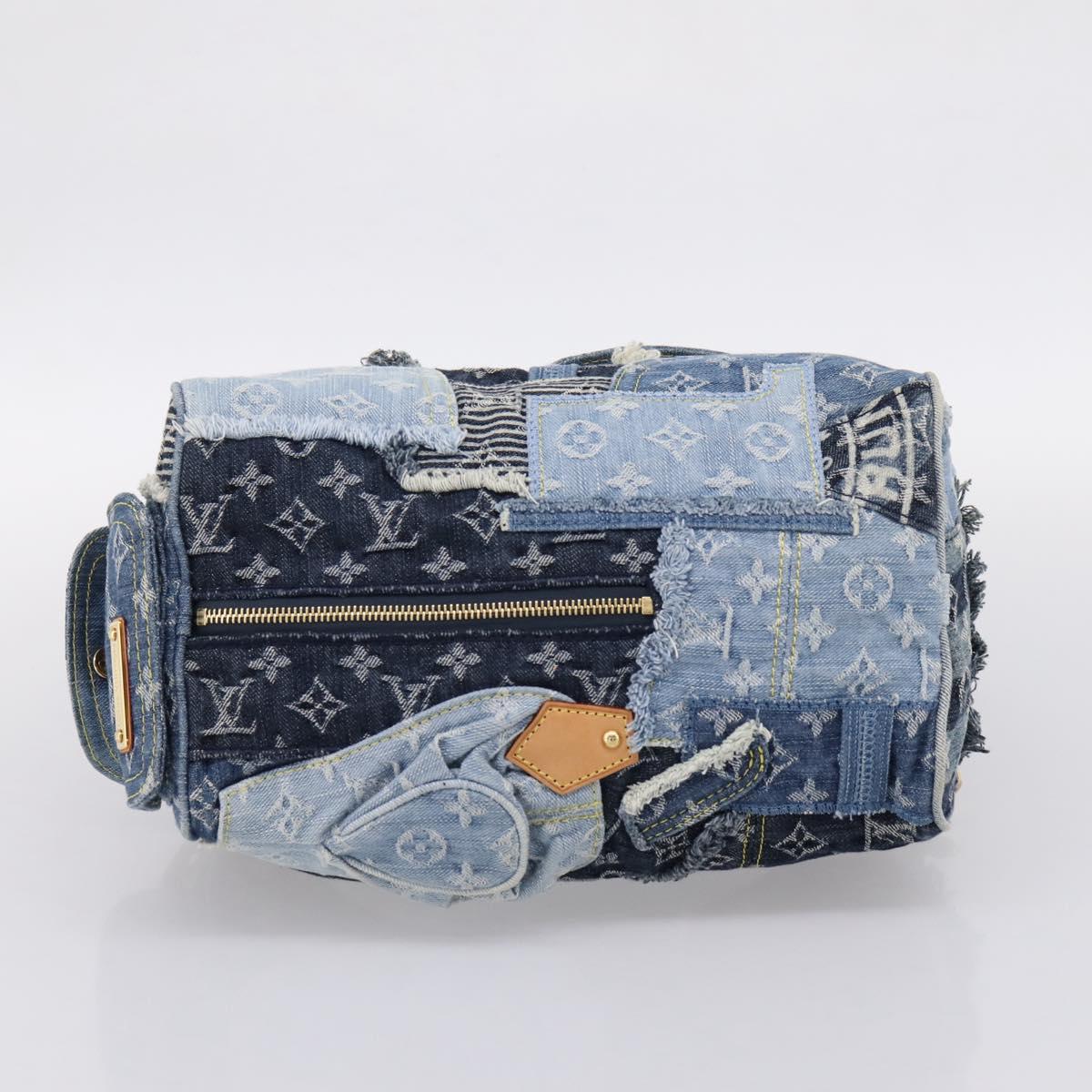 LOUIS VUITTON Monogram Denim Patchwork Speedy 30 Bag Blue M95380 LV Auth ki6823SAM
