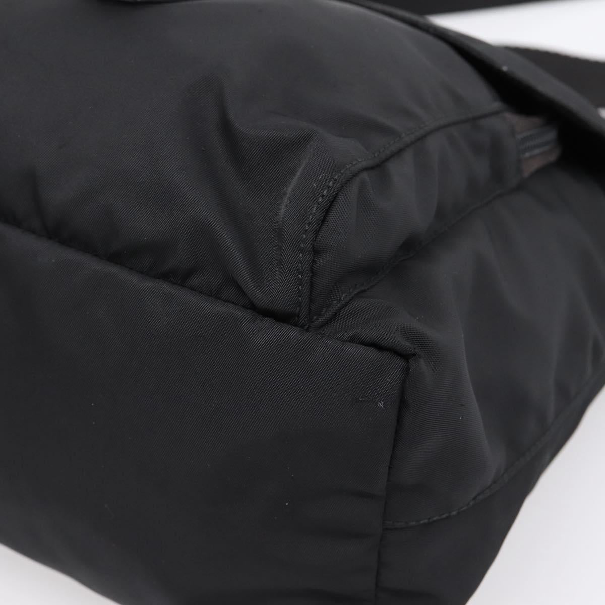 PRADA Shoulder Bag Nylon Black Silver Auth ki6826