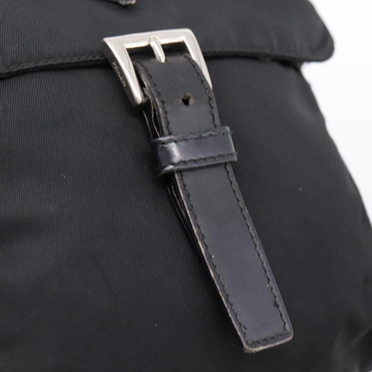 PRADA Shoulder Bag Nylon Black Silver Auth ki6826