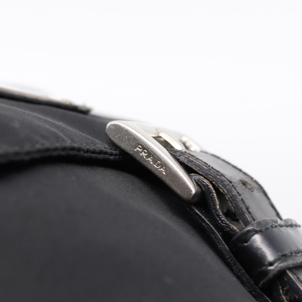PRADA Shoulder Bag Nylon Black Silver Auth ki6826