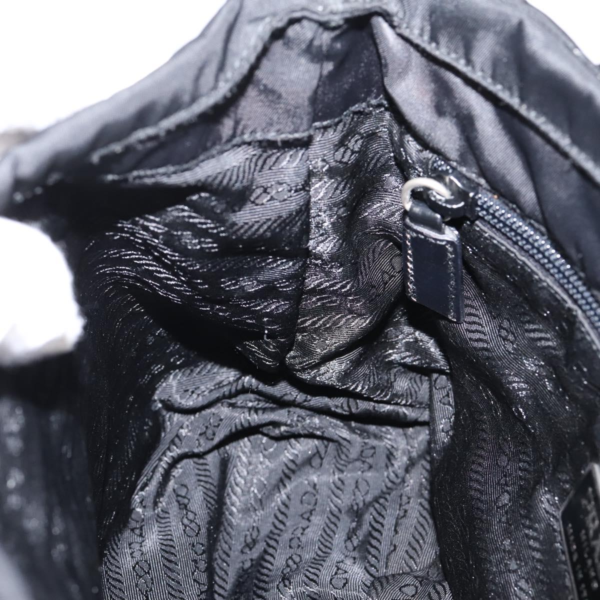 PRADA Shoulder Bag Nylon Black Silver Auth ki6826