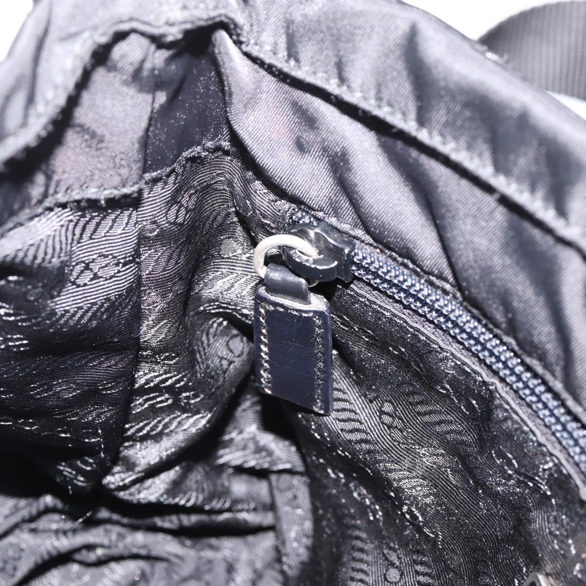 PRADA Shoulder Bag Nylon Black Silver Auth ki6826