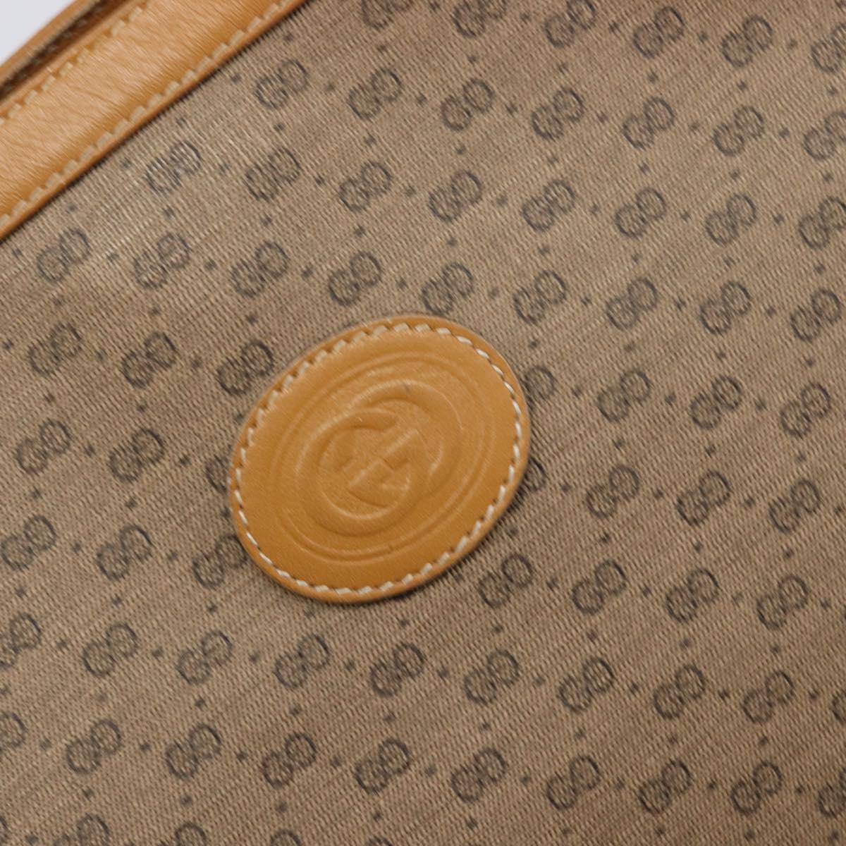 GUCCI Micro GG Supreme Shoulder Bag PVC Beige Gold Auth ki6827