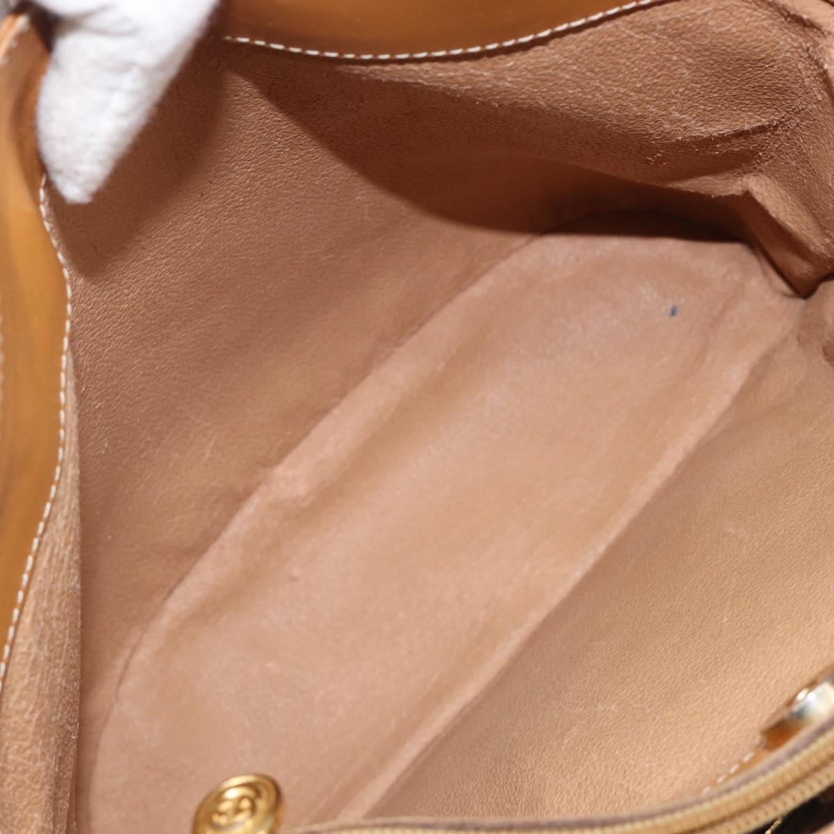 GUCCI Micro GG Supreme Shoulder Bag PVC Beige Gold Auth ki6827