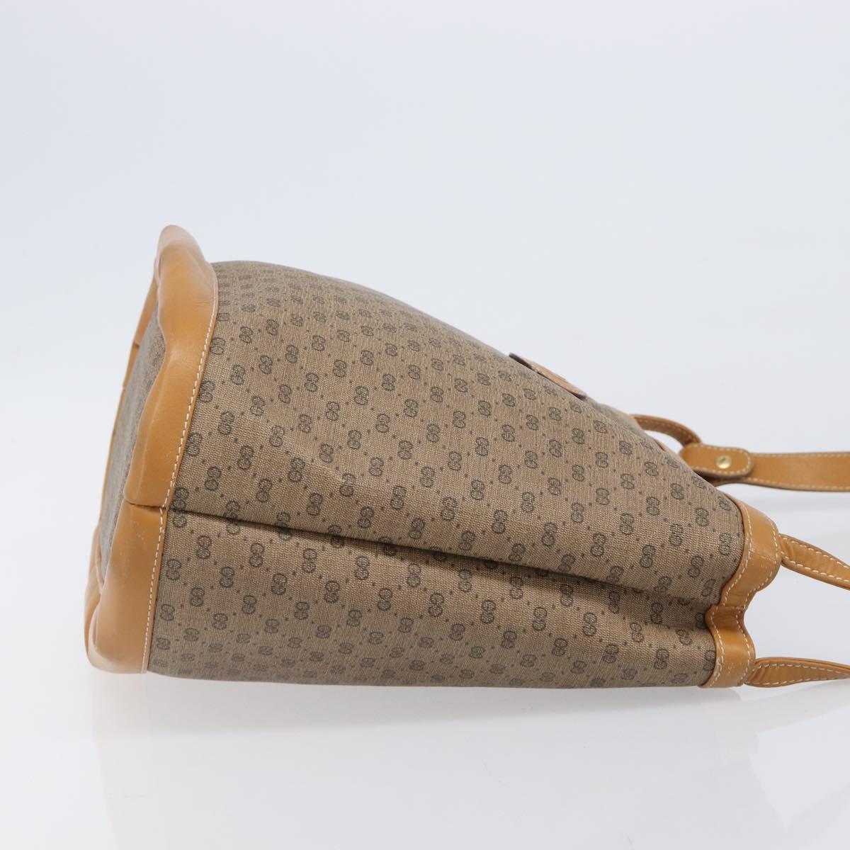 GUCCI Micro GG Supreme Shoulder Bag PVC Beige Gold Auth ki6827