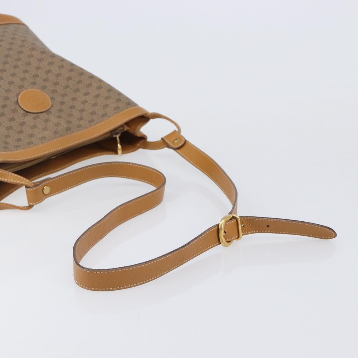 GUCCI Micro GG Supreme Shoulder Bag PVC Beige Gold Auth ki6827