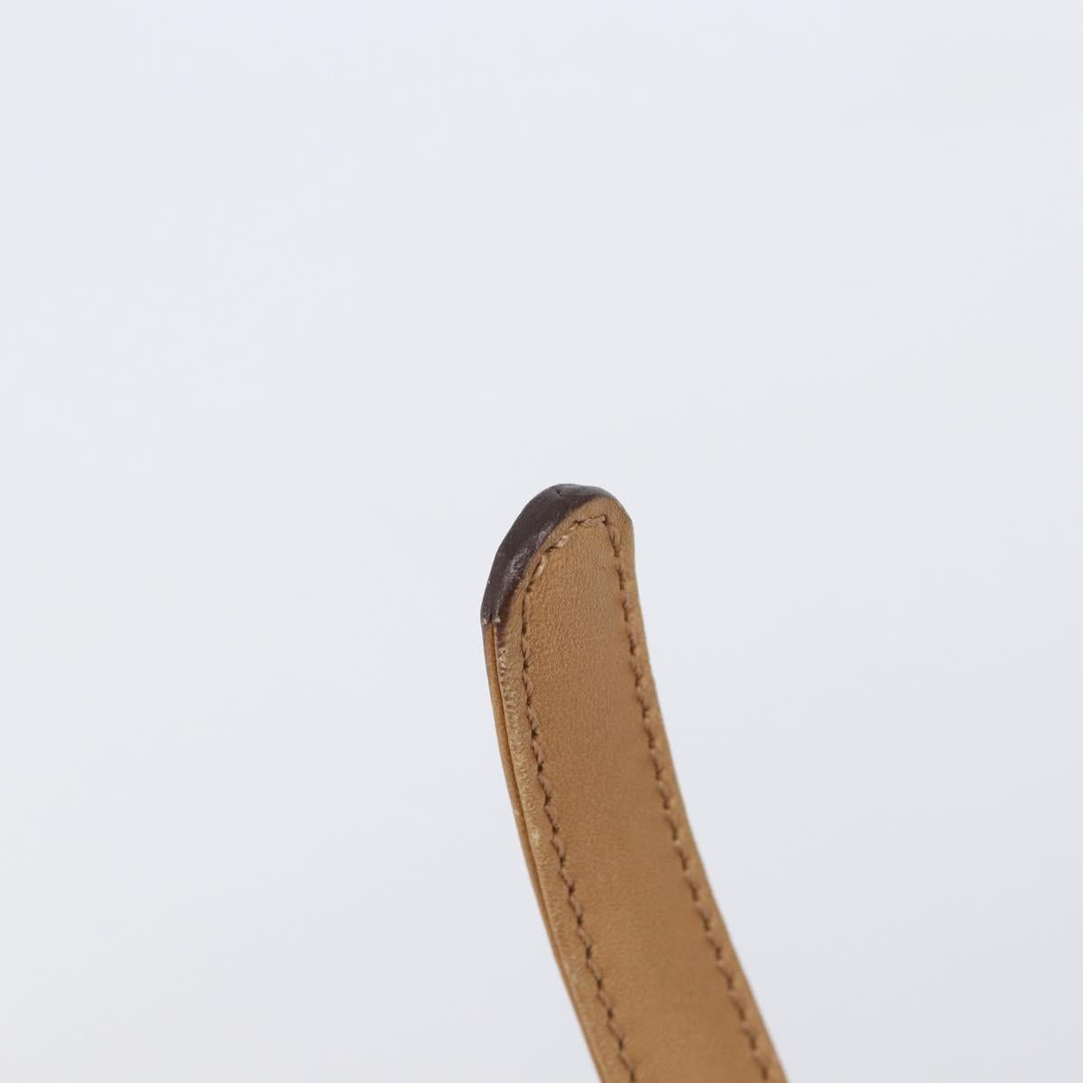 CELINE Macadam Canvas Shoulder Bag PVC Beige Gold Auth ki6828