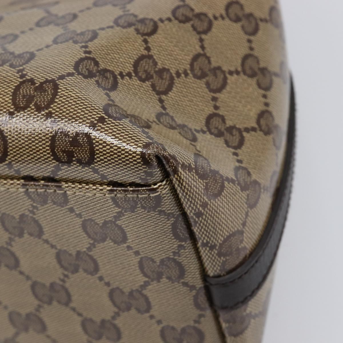 GUCCI GG crystal Shoulder Bag Coated Canvas Beige Gold 419689 Auth ki6829V