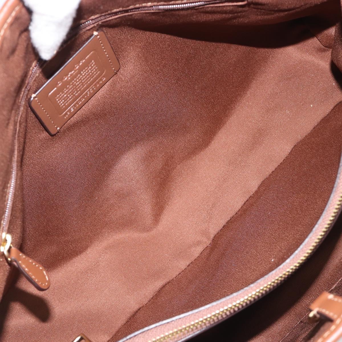 Coach Signature Tote Bag PVC Beige Gold Auth ki6830A