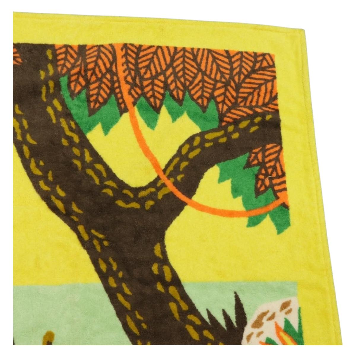 HERMES Beach Towel Pile Orange Auth ki6831M