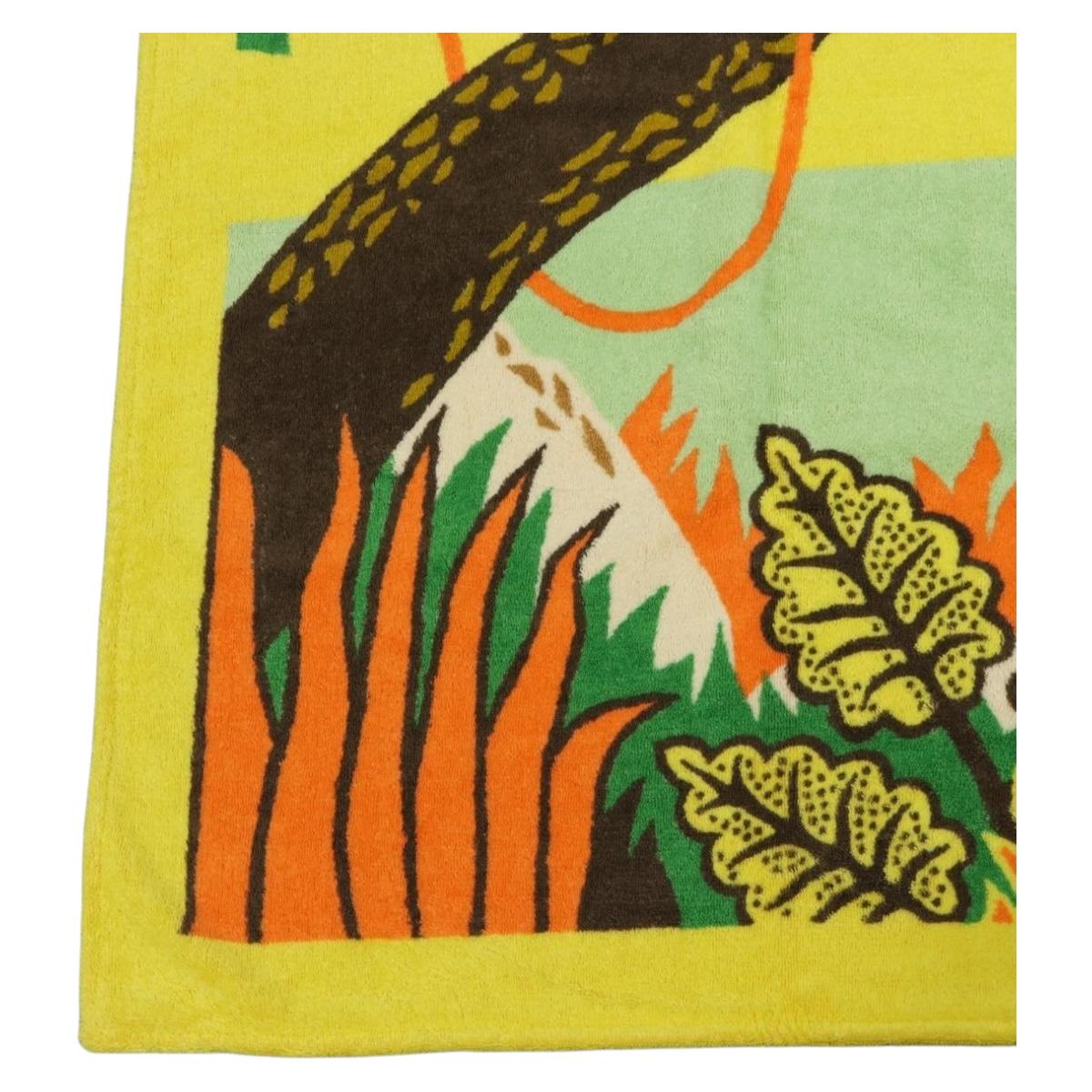 HERMES Beach Towel Pile Orange Auth ki6831M