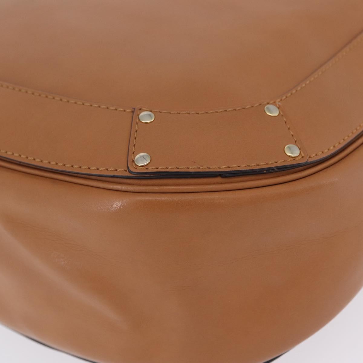Chloe Eden Shoulder Bag Leather Beige Gold Auth ki6840