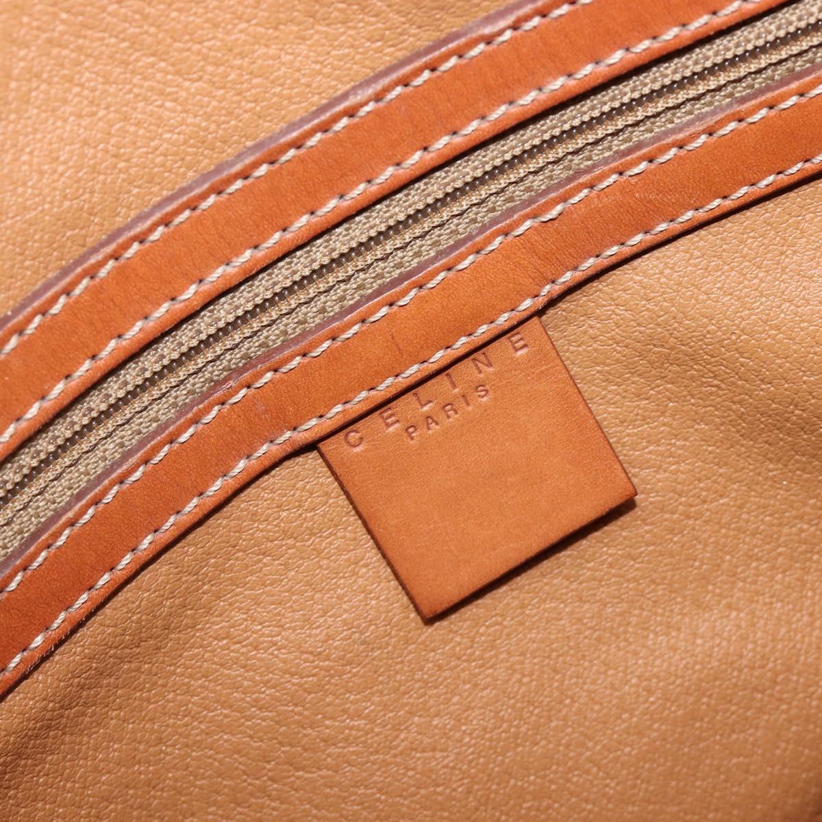 CELINE Macadam Canvas Tote Bag PVC Leather Brown Gold Auth ki6842A