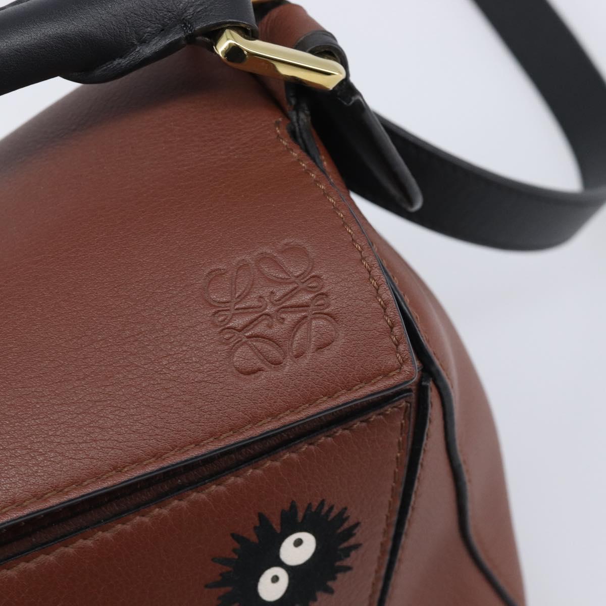 LOEWE Mini Puzzle Bag Ghibli Soot Sprites Leather 2way Brown Auth ki6844SM
